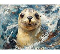 DIY Diamond Painting Kit para Adultos, Animal LeóN Marino 5D Diamont Art, Pintura Bordado Mosaico Cristal, Adecuado para Niño Principiantes, Decoración Pared Regalo 80x100cm YN7N-104