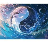 DIY Diamond Painting Kit para Adultos, áRbol De MelocotóN De La Matriz Yin Yang 5D Diamont Art, Pintura Bordado Mosaico Cristal, Adecuado para Niño Principiantes, Decoración Regalo 20x30cm YN7N-842