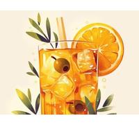 DIY Diamond Painting Kit para Adultos, Bebida Jugo De Naranja 5D Diamont Art, Pintura Bordado Mosaico Cristal, Adecuado para Niño Principiantes, Decoración Pared Regalo 90x120cm YN7N-843