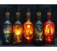 DIY Diamond Painting Kit para Adultos, Botella A La Deriva Del Cielo Estrellado 5D Diamont Art, Pintura Bordado Mosaico Cristal, Adecuado para Niño Principiantes, Decoración Regalo 20x30cm YN7N-785