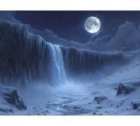 DIY Diamond Painting Kit para Adultos, Cascada Nocturna 5D Diamont Art, Pintura Bordado Mosaico Cristal, Adecuado para Niño Principiantes, Decoración Pared Regalo 90x120cm YN7N-840