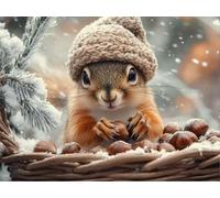 DIY Diamond Painting Kit para Adultos, CastañAs De HáMster 5D Diamont Art, Pintura Bordado Mosaico Cristal, Adecuado para Niño Principiantes, Decoración Pared Regalo 50x60cm YN7N-59