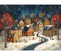 DIY Diamond Painting Kit para Adultos, Escena De AñO Nuevo 5D Diamont Art, Pintura Bordado Mosaico Cristal, Adecuado para Niño Principiantes, Decoración Pared Regalo 90x120cm YN7N-781