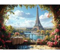 DIY Diamond Painting Kit para Adultos, JardíN De La Torre De ParíS 5D Diamont Art, Pintura Bordado Mosaico Cristal, Adecuado para Niño Principiantes, Decoración Pared Regalo 20x30cm YN7N-4