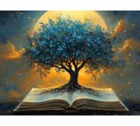 DIY Diamond Painting Kit para Adultos, Libro De Magia De La Luna 5D Diamont Art, Pintura Bordado Mosaico Cristal, Adecuado para Niño Principiantes, Decoración Pared Regalo 30x40cm YN7N-877