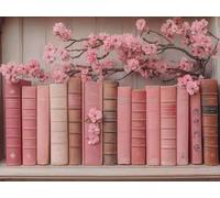 DIY Diamond Painting Kit para Adultos, Libro Rosa 5D Diamont Art, Pintura Bordado Mosaico Cristal, Adecuado para Niño Principiantes, Decoración Pared Regalo 60x80cm YN7N-140