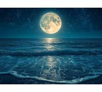 DIY Diamond Painting Kit para Adultos, Mar De La Luna 5D Diamont Art, Pintura Bordado Mosaico Cristal, Adecuado para Niño Principiantes, Decoración Pared Regalo 100x140cm YN7N-871