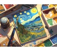 DIY Diamond Painting Kit para Adultos, Noche Estrellada 5D Diamont Art, Pintura Bordado Mosaico Cristal, Adecuado para Niño Principiantes, Decoración Pared Regalo 100x140cm YN7N-790