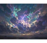 DIY Diamond Painting Kit para Adultos, Paisaje De Truenos Y ReláMpagos 5D Diamont Art, Pintura Bordado Mosaico Cristal, Adecuado para Niño Principiantes, Decoración Pared Regalo 20x30cm YN7N-427