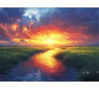 DIY Diamond Painting Kit para Adultos, Pastizales De Resplandor De La Noche 5D Diamont Art, Pintura Bordado Mosaico Cristal, Adecuado para Niño Principiantes, Decoración Pared Regalo 90x120cm YN7N-740