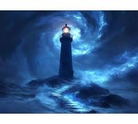 DIY Diamond Painting Kit para Adultos, Remolino De Faro 5D Diamont Art, Pintura Bordado Mosaico Cristal, Adecuado para Niño Principiantes, Decoración Pared Regalo 50x60cm YN7N-95