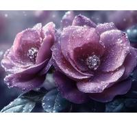 DIY Diamond Painting Kit para Adultos, Rosa Morada 5D Diamont Art, Pintura Bordado Mosaico Cristal, Adecuado para Niño Principiantes, Decoración Pared Regalo 80x100cm YN7N-903