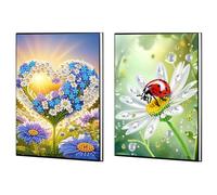 DIY Diamond Painting Notebook - 2pcs 50 Pages A5 No Lines Diamond Painting Journal Notebook, for Adults Home Office Student Gift for Birthdays or School Fun