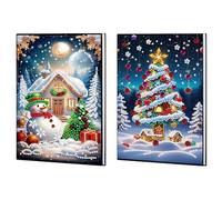 DIY Diamond Painting Notebook - 2pcs 50 Pages A5 No Lines Diamond Painting Journal Notebook, for Adults Home Office Student Gift for Birthdays or School Fun