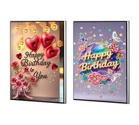 DIY Diamond Painting Notebook - 2pcs 50 Pages A5 No Lines Diamond Painting Journal Notebook, for Adults Home Office Student Gift for Birthdays or School Fun
