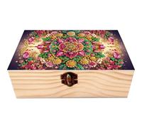 DIY Diamond Painting Rhinestones Decorative Storage Box Partial Drill Crystal Mosaic Storage Container Wooden Crystal Case Kit for Home Car Desk Decoration Craft, DIY Art Craft for Adults