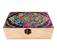 DIY Diamond Painting Rhinestones Decorative Storage Box Partial Drill Crystal Mosaic Storage Container Wooden Crystal Case Kit for Home Car Desk Decoration Craft, DIY Art Craft for Adults