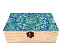 DIY Diamond Painting Rhinestones Decorative Storage Box Partial Drill Crystal Mosaic Storage Container Wooden Crystal Case Kit for Home Car Desk Decoration Craft, DIY Art Craft for Adults