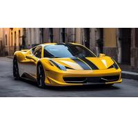 DIY Diamond Painting Set Coche deportivo amarillo 5D Pintura Diamante kits por Números, Diamante Pintura Kits Diamante Bordado Cuadro Puzzle Cristal Rhinestones para la Home Wall Décor Square 40x80cm