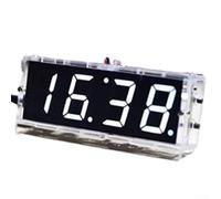 DIY Digital LED Reloj Kit 4-Digit Nixie Style Display Con Auto Brillo Alarma Temperatura Para los entusiastas de la electrónica Escritorio en casa (blanco)