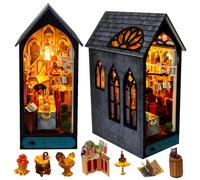 DIY Dollhouse Booknook Booknook Inserción Decoración DIY Book Nook Kit DIY Book Nook Puzzle 3D de Madera con Iluminación LED Sujetalibros Inserto de Madera Sujetalibros Modelismo