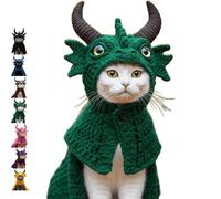 DIY Dragon Cat Hoodie Set, Cute Dragon Cosplay Clothes for Pets, Christmas Halloween Costume Clothes for Puppy Kitten Small Medium Dogs Cats (Green)