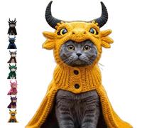 DIY Dragon Cat Hoodie Set, Cute Dragon Cosplay Clothes for Pets, Christmas Halloween Costume Clothes for Puppy Kitten Small Medium Dogs Cats (Yellow)