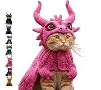 DIY Dragon Cat Hoodie Set, Cute Dragon Cosplay Clothes for Pets, Christmas Halloween Costume Clothes for Puppy Kitten Small Medium Dogs Cats (Pink)