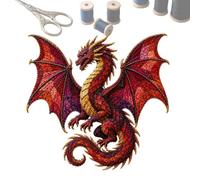 DIY Dragon Sewing & Embroidery Kit - Beginner Craft Materials | Fabric Art | Fantasy Dragon Design, Complete Material Pack with Fabric, Needle & Thread (350g), Compact 7.87x4.72x1.18 Inch Packag