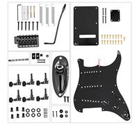 DIY Electric Guitar Kit Premium Quality Complete Parts Set for ST Style Guitars Build Your Own Custom Black Electric Guitar with Pickguard Back Cover Bridge System