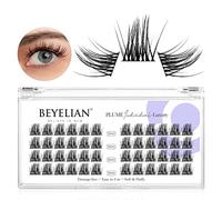 DIY Eyelash Extension,Cluster Individual False Eyelashes Extension Natural Look Reusable Glue Bonded Black Super Thin Band 48 Lash Clusters 10mm by BEYELIAN