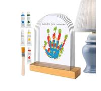 DIY Family Handprint Kit - Keepsake Frame, Decorative Family Handprint Memory Frame with Natural Pigments, Multi-Functional Keepsake for New Parents, Grandparents, First Birthday, Christmas