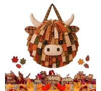 DIY Farmhouse Ornament Kit, Fabric Art Autumn Cow, Fall Craft Set - Holiday