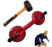 DIY Floor Gap Repair Tool, Laminate Floor Suction Cup Tool with Rubber Mallet, Excellent Grip for Smooth Surface Shower Panels (Red)