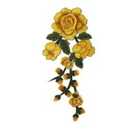 DIY Floral Colorful Iron On Patch Long String Flowers Clothes Sticker Embroidery Patches(Yellow)