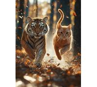 DIY Gato Diamond Painting Kit Adultos, Tigre Pintura de Diamante Art Completo, 5D Mosaico Bordado Punto Cruz Kit, Bricolaje Dibujo de Principiante, para Decoración de Hogar Regalos (80x110cm) Y1SG-862