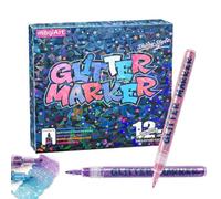Diy Glitter Painting Markers - Quick-Dry Art Pens, Multi-Color Glitter Markers for Students, Artists, Teachers, Kids, Teens, and Adults, Perfect for Journals, Cards, Scrapbooks, School, Home, Office