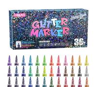 Diy Glitter Painting Markers - Quick-Dry Art Pens, Multi-Color Glitter Markers for Students, Artists, Teachers, Kids, Teens, and Adults, Perfect for Journals, Cards, Scrapbooks, School, Home, Office