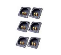 DIY Inicio EstÉReo Tornillo Conectores de Copa Conectores de Subwoofer Enchufe de 2 VÍAs Caja de Bornes de ConexiÓN Terminal, 6 Pcs Negro