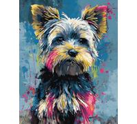 Diy Kit Cojin Gancho De Pestillo Animal Perro Garabato Manualidades Para Hacer Alfombras Diy Con Lienzo Impreso A Color，Juego De Tapiz De Ganchillo Y Bordado Para Decoración Del Hogar 55x75cm