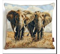 DIY kit de almohada con gancho de pestillo Elefante kits de costura de fundas de almohada, kits de bordado de bricolaje, juego de alfombras para principiantes, adultos, 43 cm x 43 cm pulgadas