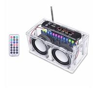 DIY Kit de Altavoces Bluetooth, Función Grabación FM Radio Práctica Soldadura con Espectro LED y Control Remoto