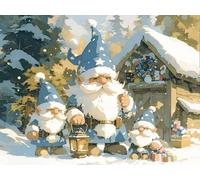 DIY Kit de Cuadrado Pintura de Diamantes, Enano De Nieve, 5D Mosaico Bordado Arte de Diamantes, Adecuado para Adultos y Niños, Decoración de Paredes de Dormitorio, Regalos Femeninos 40x50cm YY7N-803