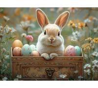 DIY Kit de Cuadrado Pintura de Diamantes, Huevos De Conejo, 5D Mosaico Bordado Arte de Diamantes, Adecuado para Adultos y Niños, Decoración de Paredes de Dormitorio, Regalos Femeninos 90x120cm YY7N730