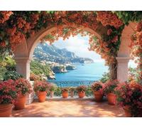 DIY Kit de Cuadrado Pintura de Diamantes, Isla JardíN, 5D Mosaico Bordado Arte de Diamantes, Adecuado para Adultos y Niños, Decoración de Paredes de Dormitorio, Regalos Femeninos 50x60cm YY7N-354