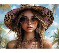 DIY Kit de Cuadrado Pintura de Diamantes, Mujer Vaquero, 5D Mosaico Bordado Arte de Diamantes, Adecuado para Adultos y Niños, Decoración de Paredes de Dormitorio, Regalos Femeninos 90x120cm YY7N-565