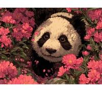 DIY Kit de Cuadrado Pintura de Diamantes, Panda Animal, 5D Mosaico Bordado Arte de Diamantes, Adecuado para Adultos y Niños, Decoración de Paredes de Dormitorio, Regalos Femeninos 60x80cm YY7N-124