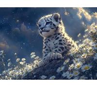 DIY Kit de Cuadrado Pintura de Diamantes, Tigre De MontañA, 5D Mosaico Bordado Arte de Diamantes, Adecuado para Adultos y Niños, Decoración de Paredes de Dormitorio, Regalos Femeninos 30x40cm YY7N-653