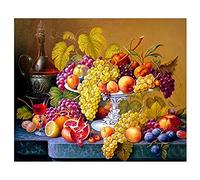 DIY Kit de Pintura de Diamante 5D para Adultos/Niños,Bodegón de frutas Diamond Painting Taladro Completo grande Bordado punto de cruz Cristal Artística decor de la pared del hogar Round Drill,80x100cm