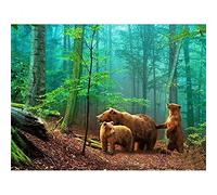 DIY Kit de Pintura de Diamante 5D para Adultos/Niños,Osos del bosque Diamond Painting Taladro Completo grande Bordado punto de cruz Cristal Artística decor de la pared del hogar Round Drill,40x60cm